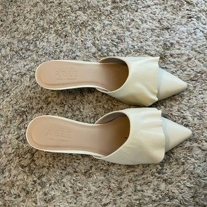 Cream kitten heel slides from Able